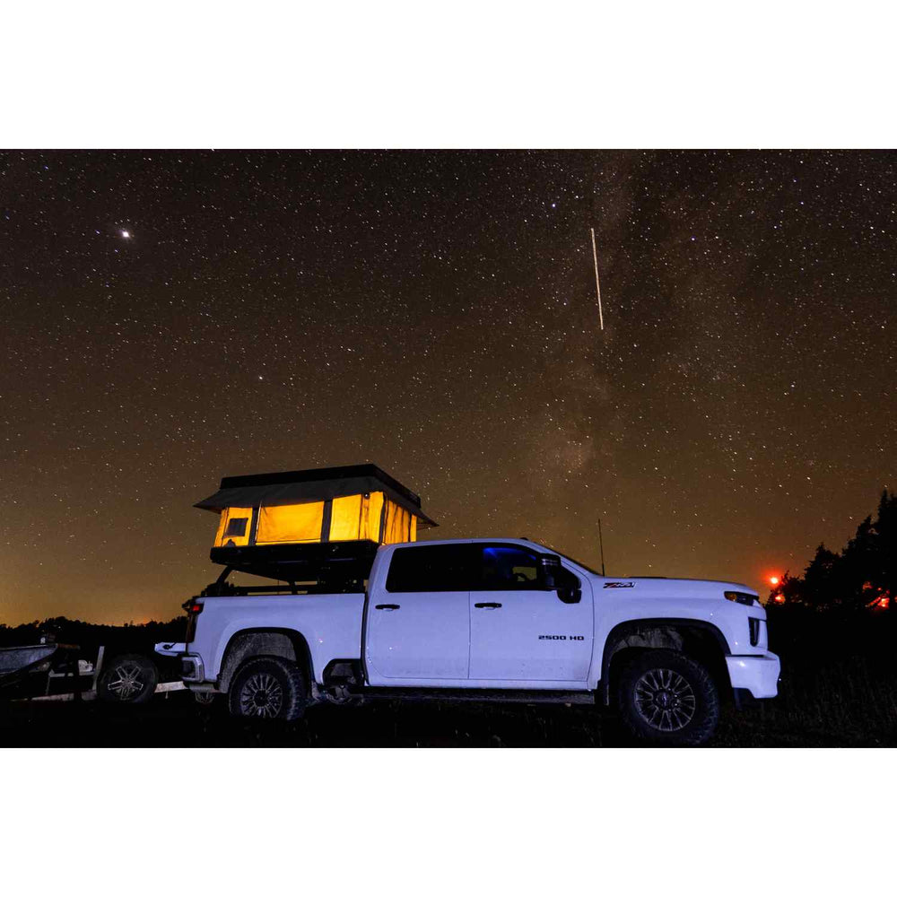 BunduTop Tent During Night With Lights On