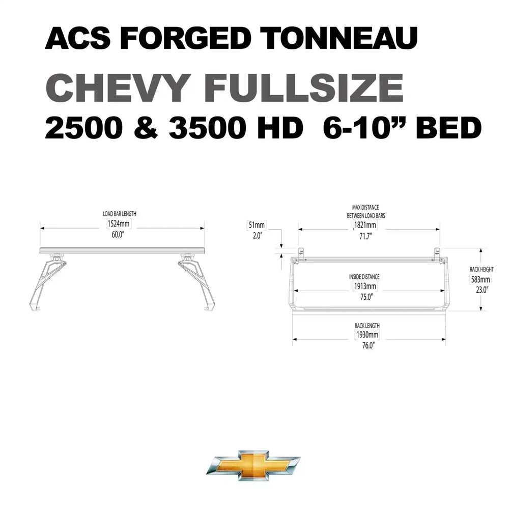 Leitner Designs ACS FORGED TONNEAU - RACK ONLY - Chevrolet