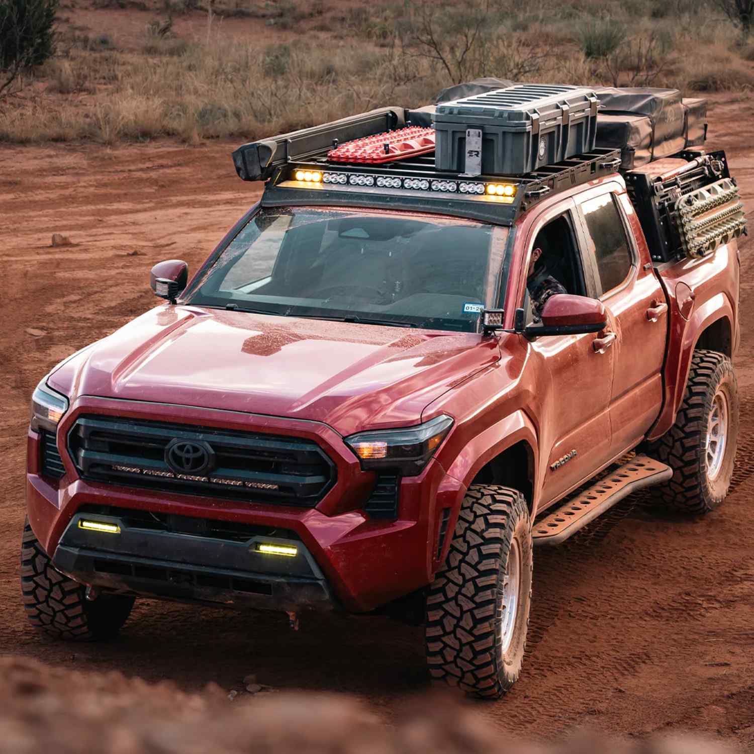 Cali Raised LED Step Edition Rock Sliders For 2024+ Toyota Tacoma Life Style