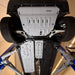 Central aluminum skid plates full view