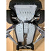 Central tunnel area aluminum skid plates