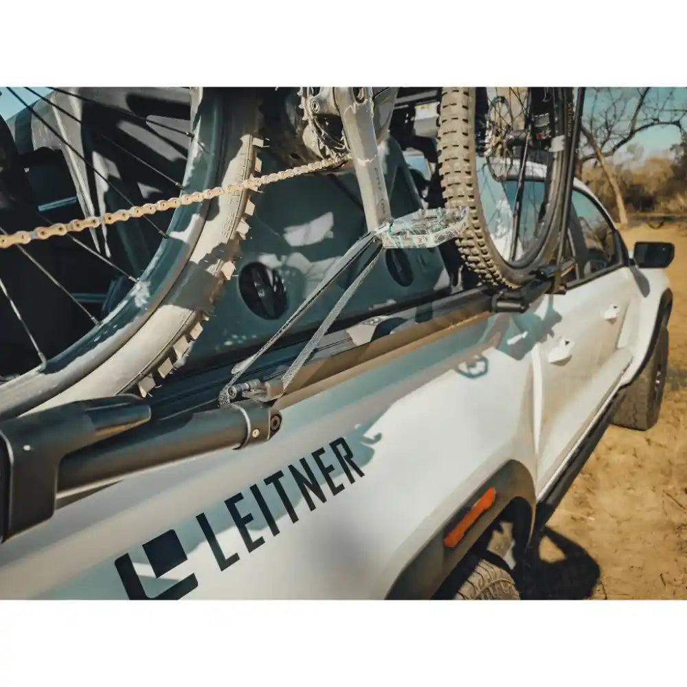 Close-up of bike mounted securely without frame contact
