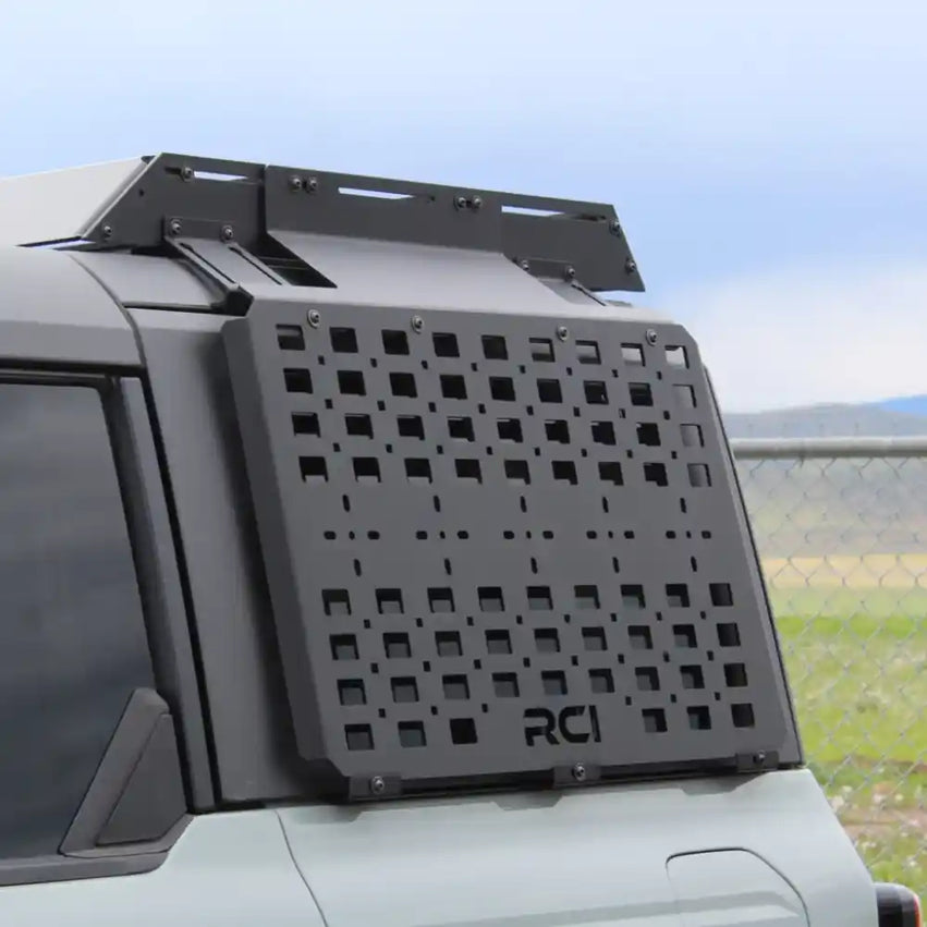 RCI Offroad Bronco Roof Rack Side Molle Panel mounted on vehicle