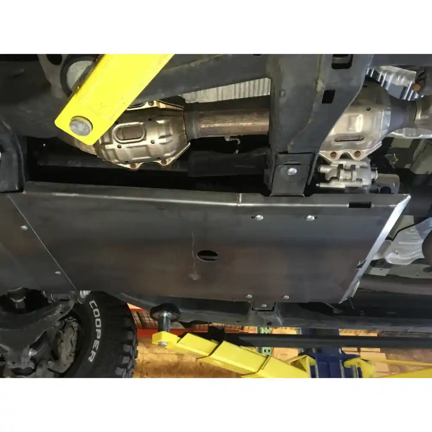 RCI Offroad Black Powder Coated Transmission Skid Plate Installed View