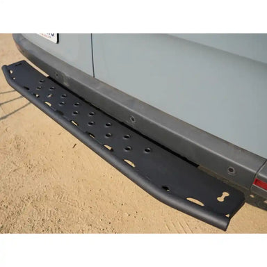 Close up of Black rear step on a vehicle Sprinter.