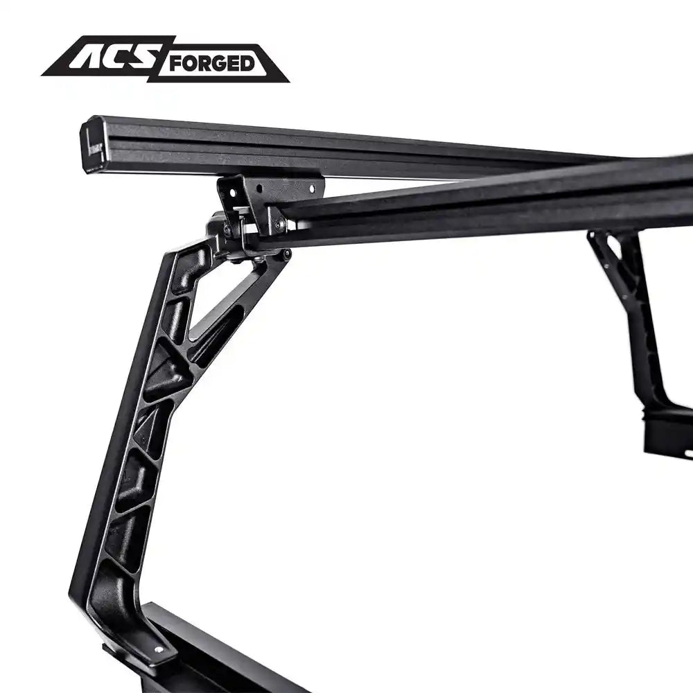 Close up of bed rack assembly on a white background with 'ACS Forged' logo.