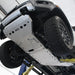 Complete RCI black skid plates on jacked-up Ranger.