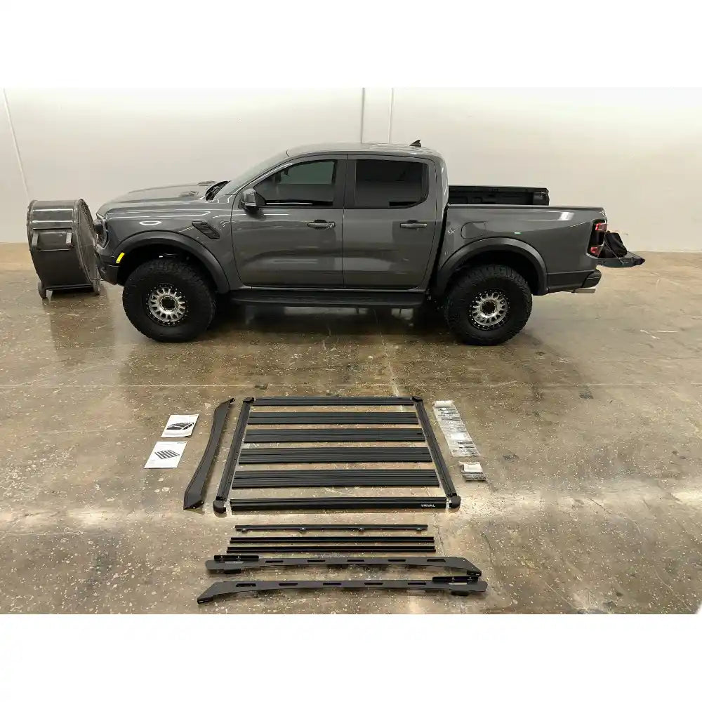Ford Ranger 2024 Ladder Rack RIVAL 4x4 Roof Rack For 2024+ Ford Ranger Raptor | 390lb Load — ExtrailAuto