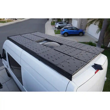 Deck panels mounted on van roof.