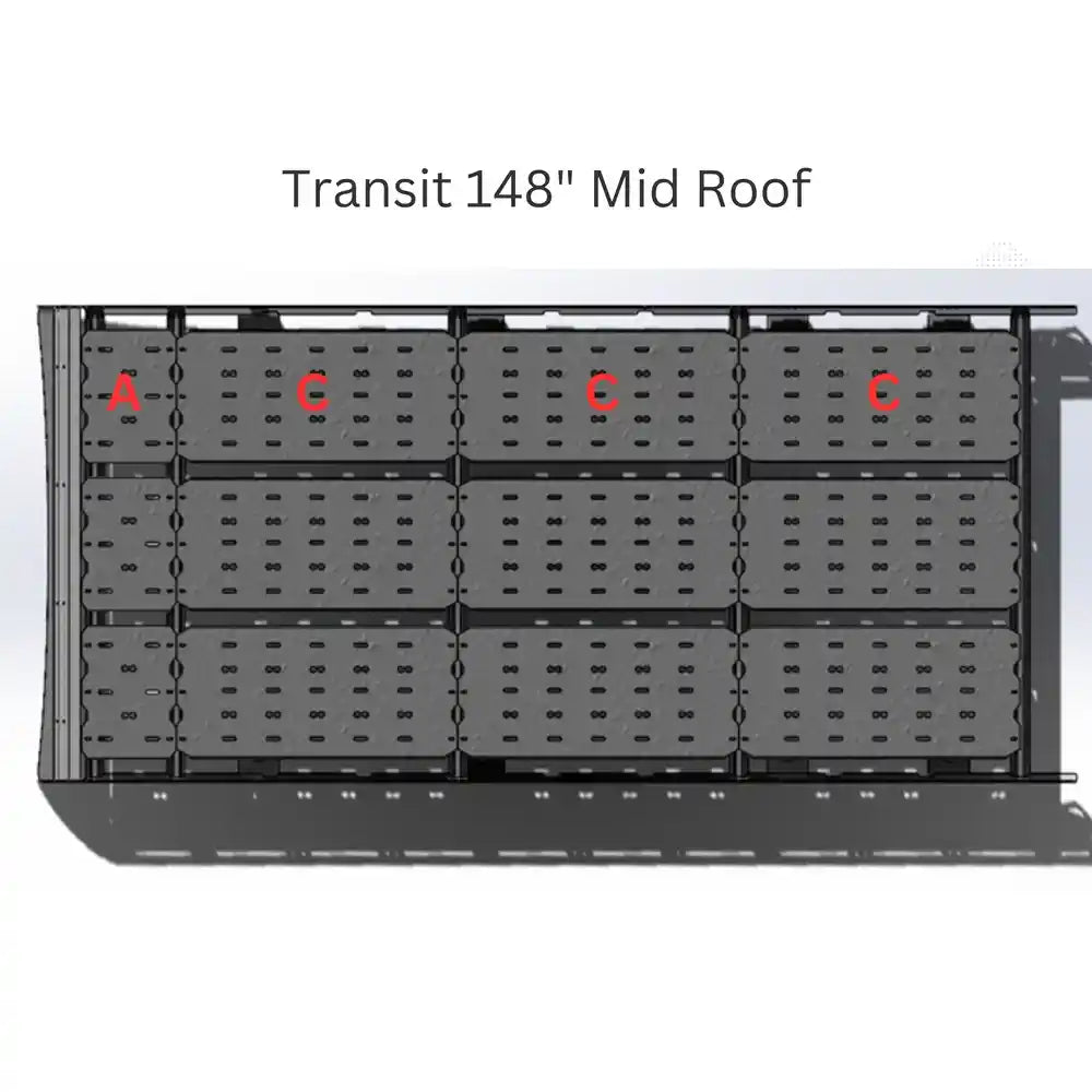 Deck Panels layout for Transit 148" Mid Roof