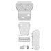 Detailed view of Asfir 4x4 5-piece skid plate system without KDSS