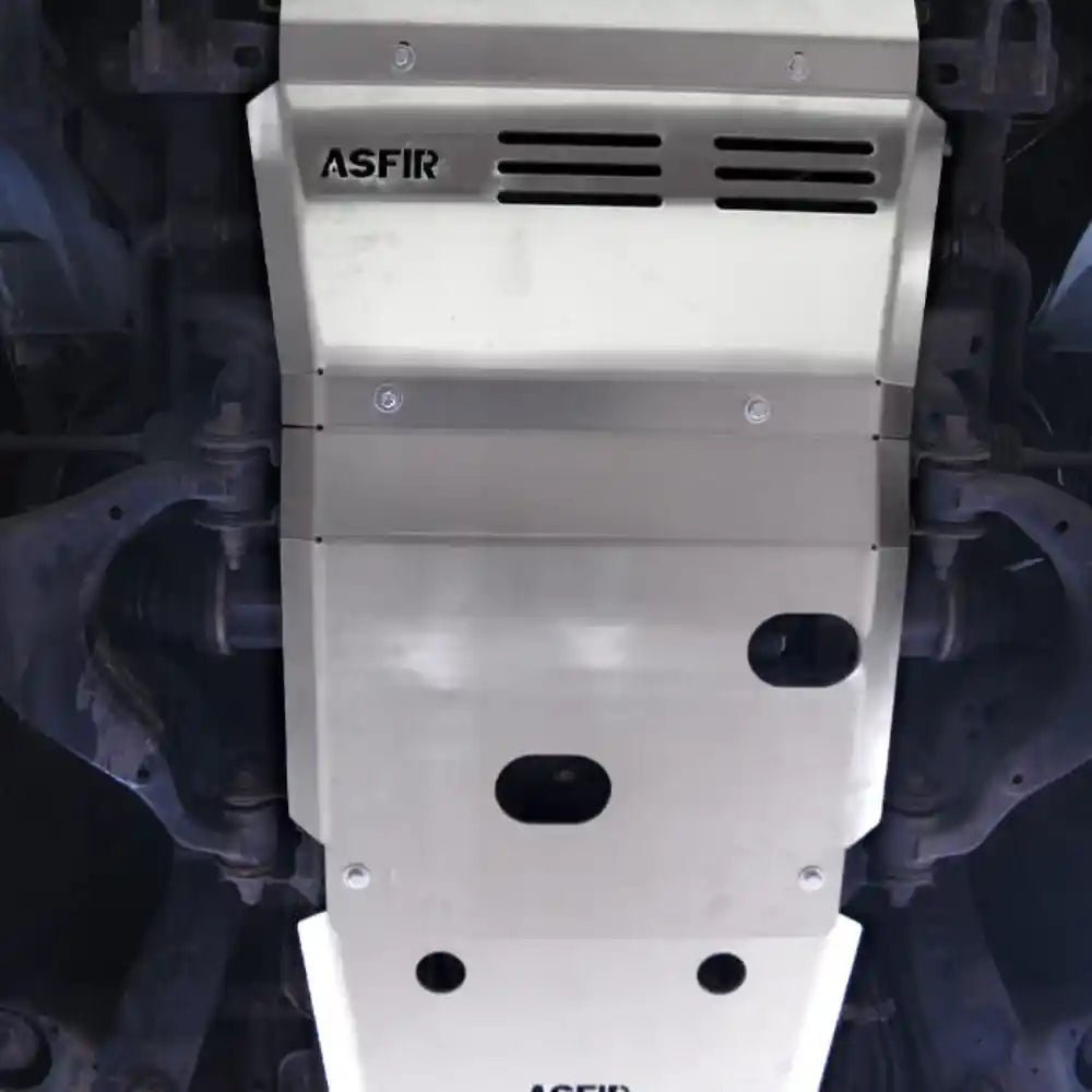 Detailed view of Asfir 4x4 fuel tank skid plate for Toyota 4Runner