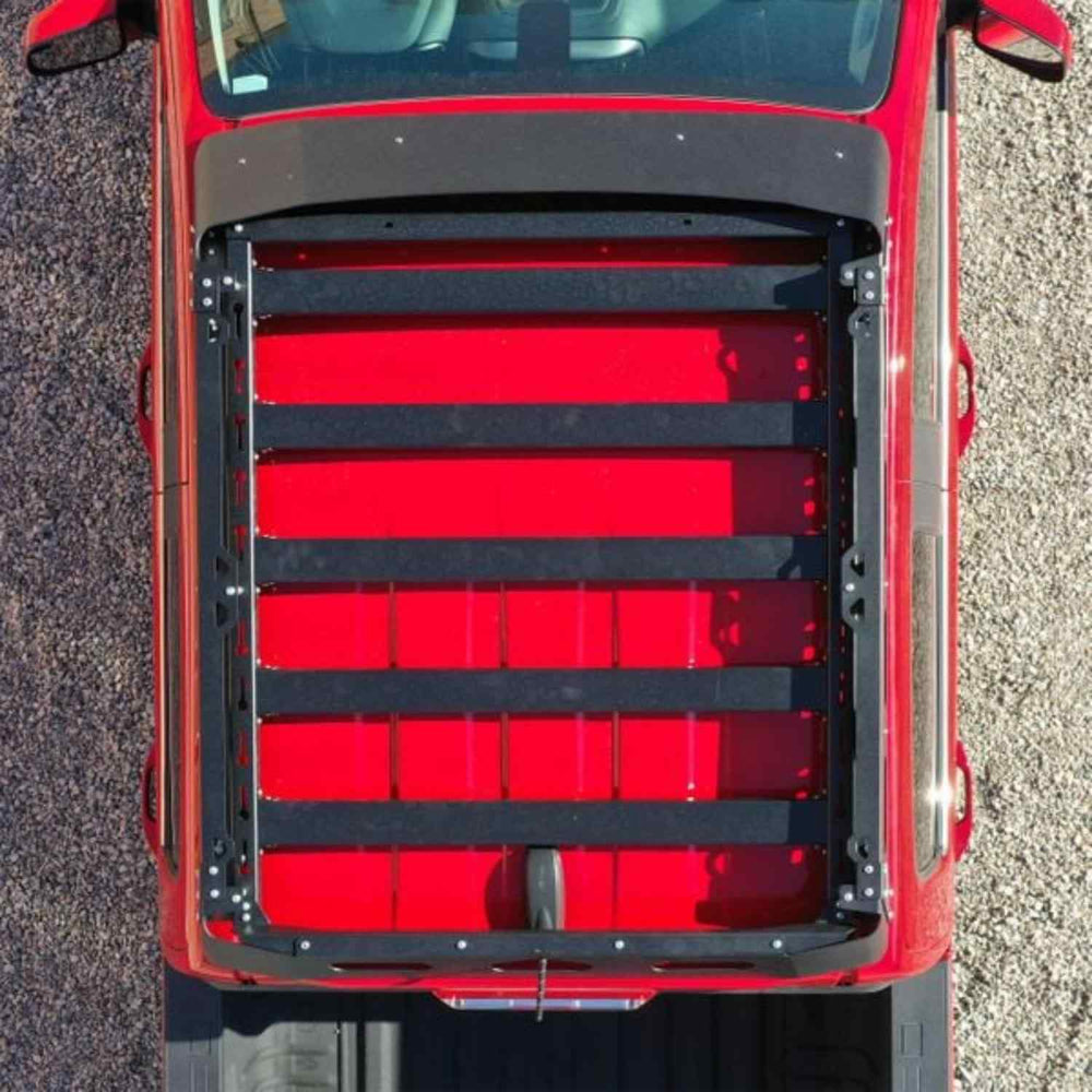 Expedition one Mule Ultra Roof Rack WITH Lightbar Cutout Top View