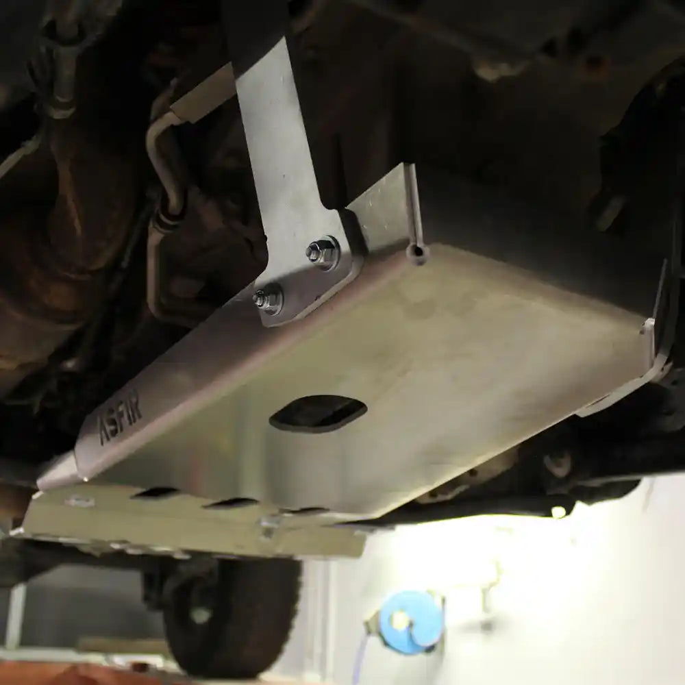 Exploded view / installation diagram of Asfir 3-piece skid plate kit for JL 392