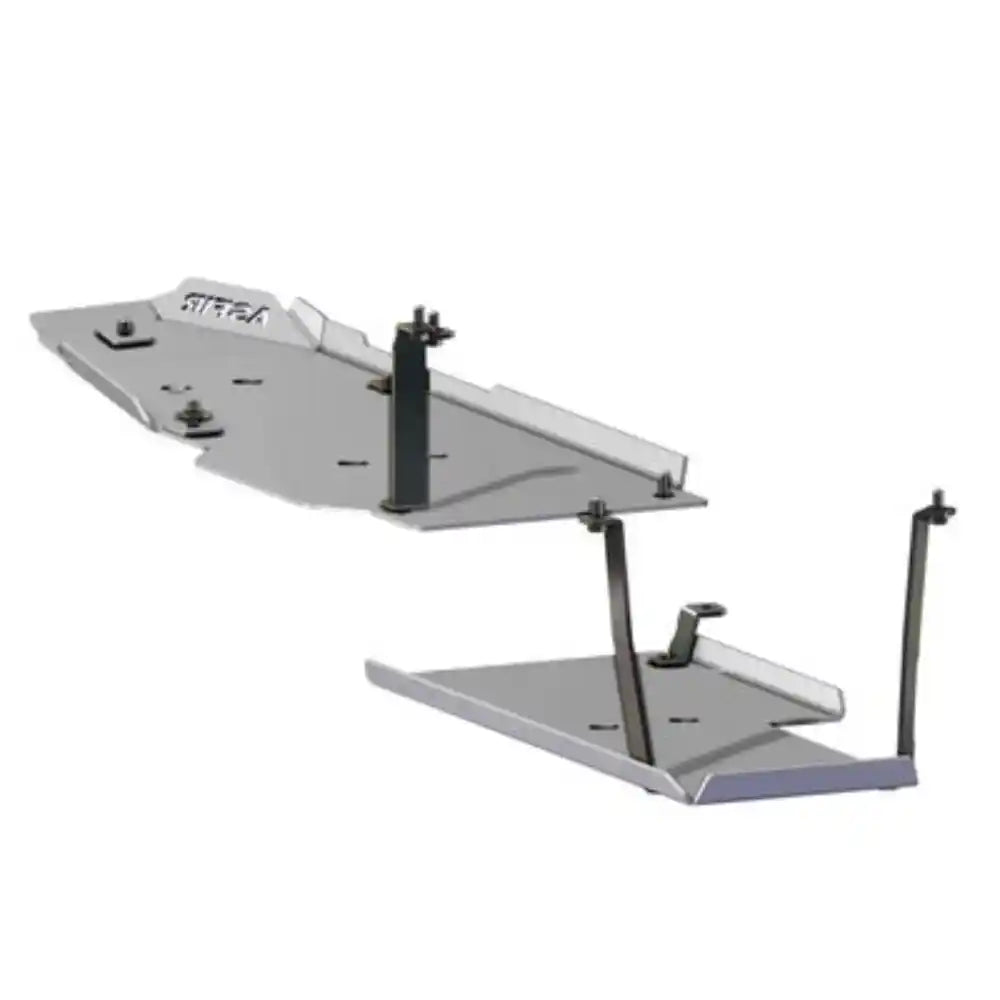 Exploded view of Asfir fuel tank skid plate kit for Jeep Gladiator JT with mounting points.