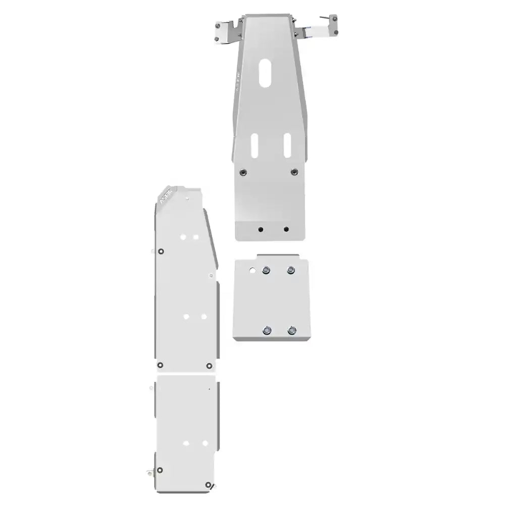 Exploded view of Asfir transfer case & transmission skid plate components