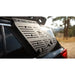 Exterior rear window panel mounted on Subaru Outback side glass
