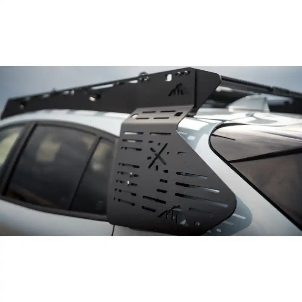 Exterior window panel mounted on Subaru Crosstrek rear glass
