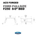 Technical diagram of an ACS Forged Ford Fullsize F250 with dimensions on a white background.