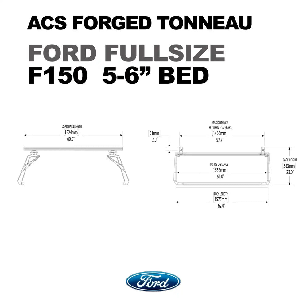 Leitner Designs ACS Forged Tonneau Ford - Rails Only