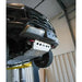Front differential and engine skid plate close-up on lifted Colorado