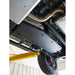 Fuel tank skid plate underside angle view