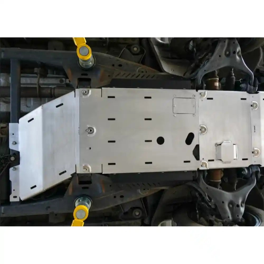 Full modular RCI skid plate set covering transmission and transfer case