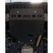 Full underbody view of RCI engine skid on lifted Crosstrek