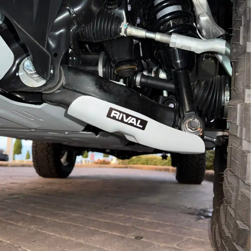 RIVAL 4X4 LCA Skid Plate installed rear view detail