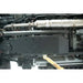 Full underside coverage of RCI fuel tank skid plate with exhaust