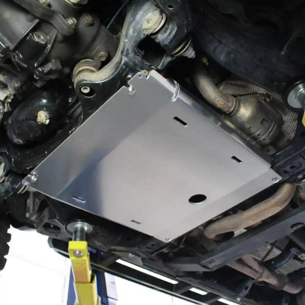 Fully installed RCI skid plate from driver's side