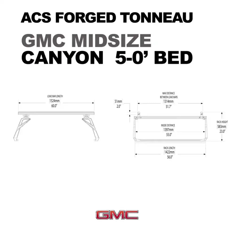 Leitner Designs ACS FORGED TONNEAU - RAILS ONLY - GMC