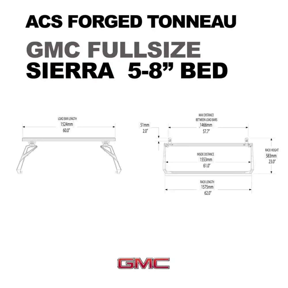 Leitner Designs ACS FORGED TONNEAU - RAILS ONLY - GMC