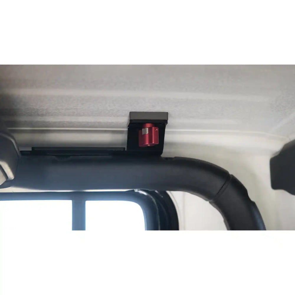 Gladiator interior with a roof rack mounted on the ceiling