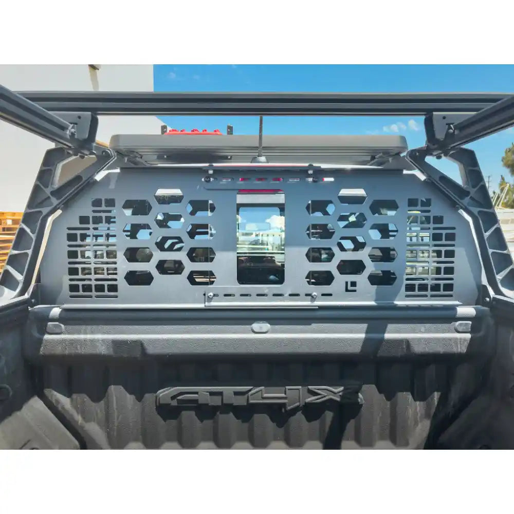 HeadBANGER cab protection panel mounted behind truck cab
