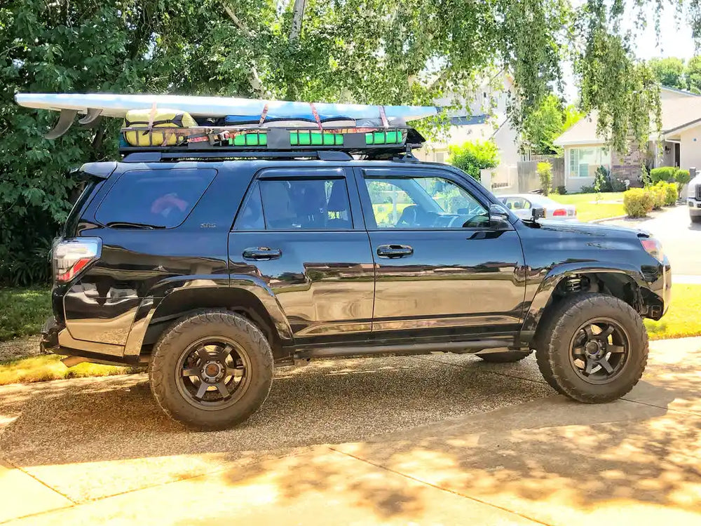 side view of the black 4runner rock sliders
