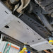 Installed RCI transmission skid plate under Ram 1500