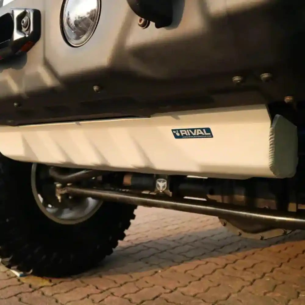 Installed RIVAL skid on Jeep Gladiator underside