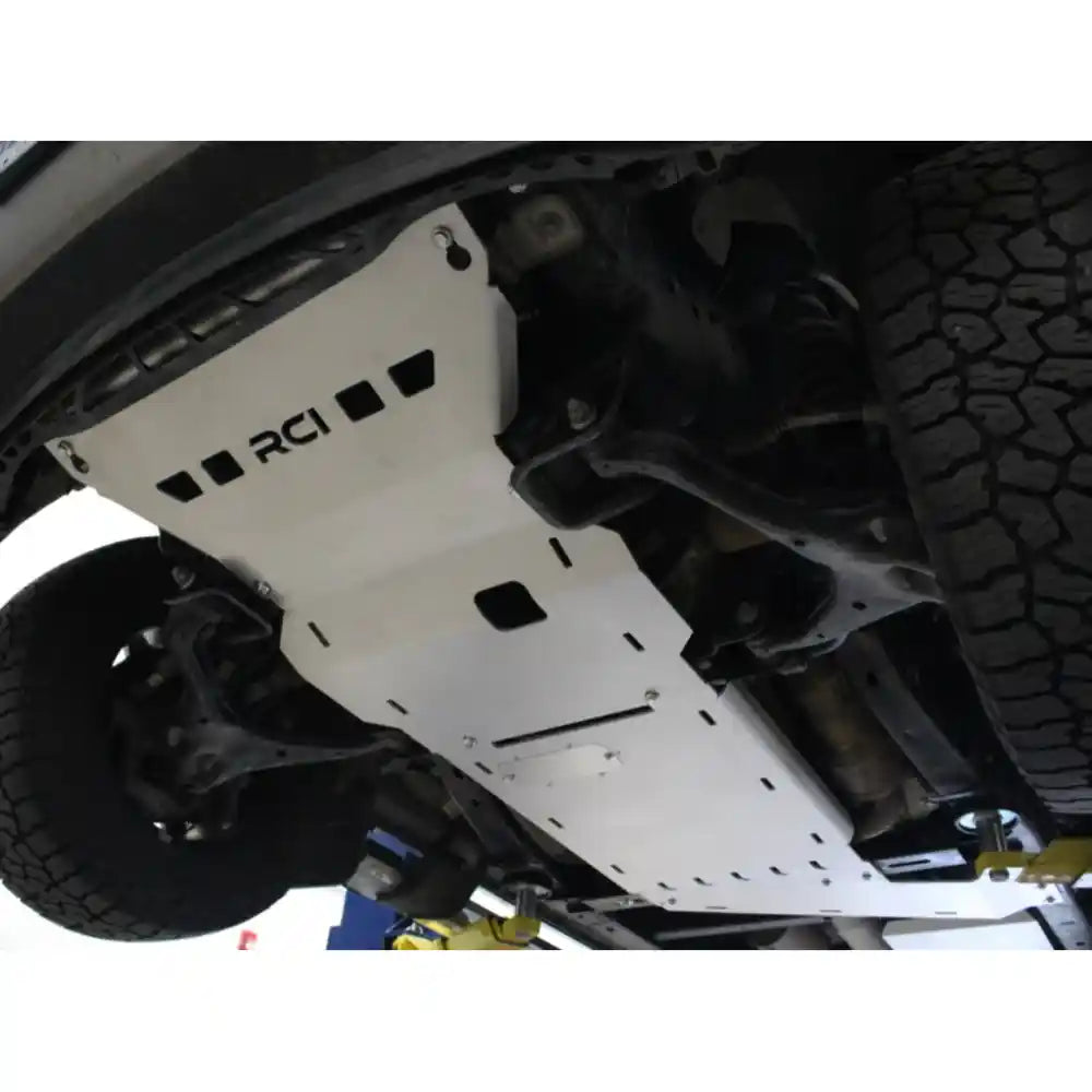 Installed black engine bash plate