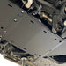 Isolated black RCI transmission skid plate front-facing view