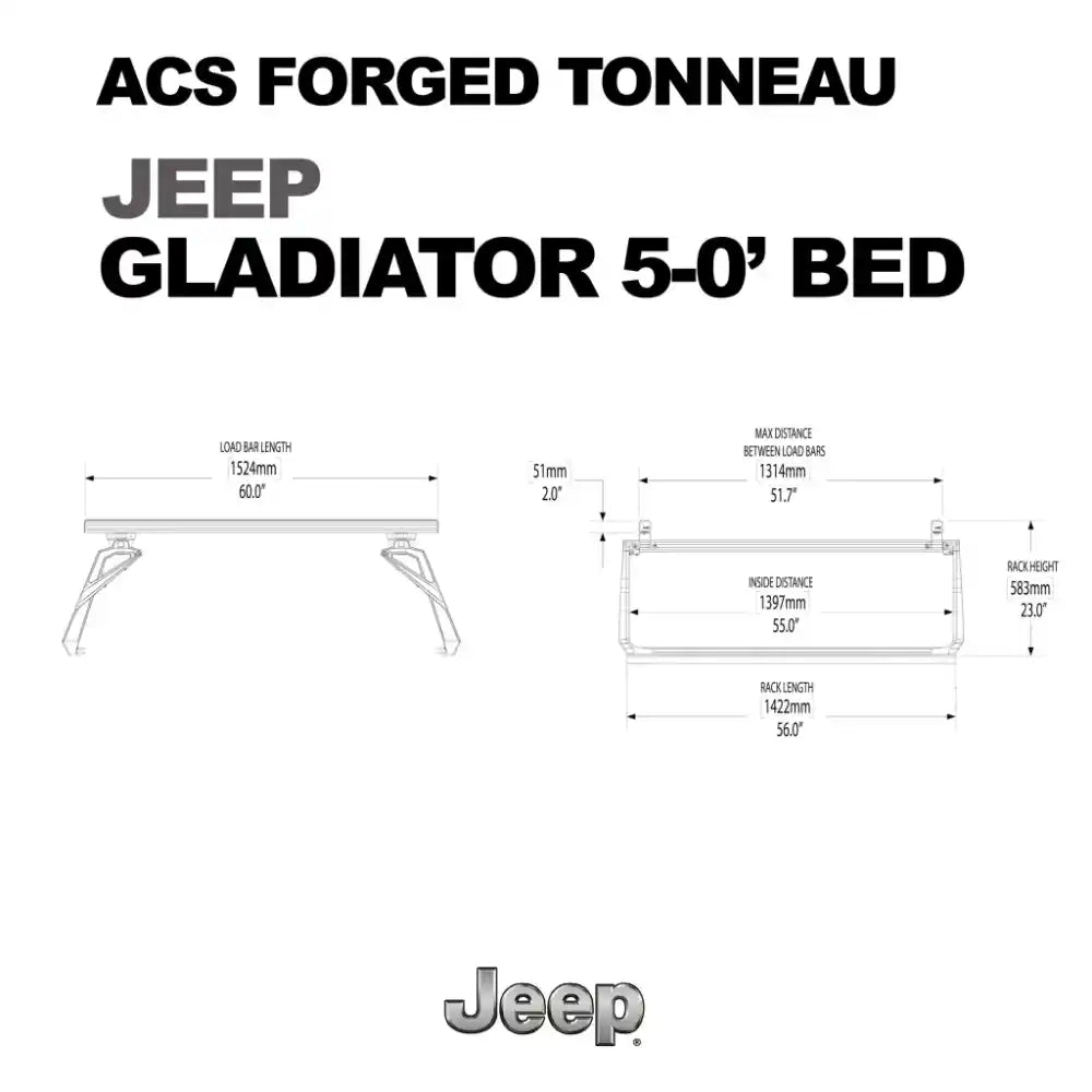 Leitner Designs ACS FORGED TONNEAU - RACK ONLY - JEEP Gladiator (2020-2024)
