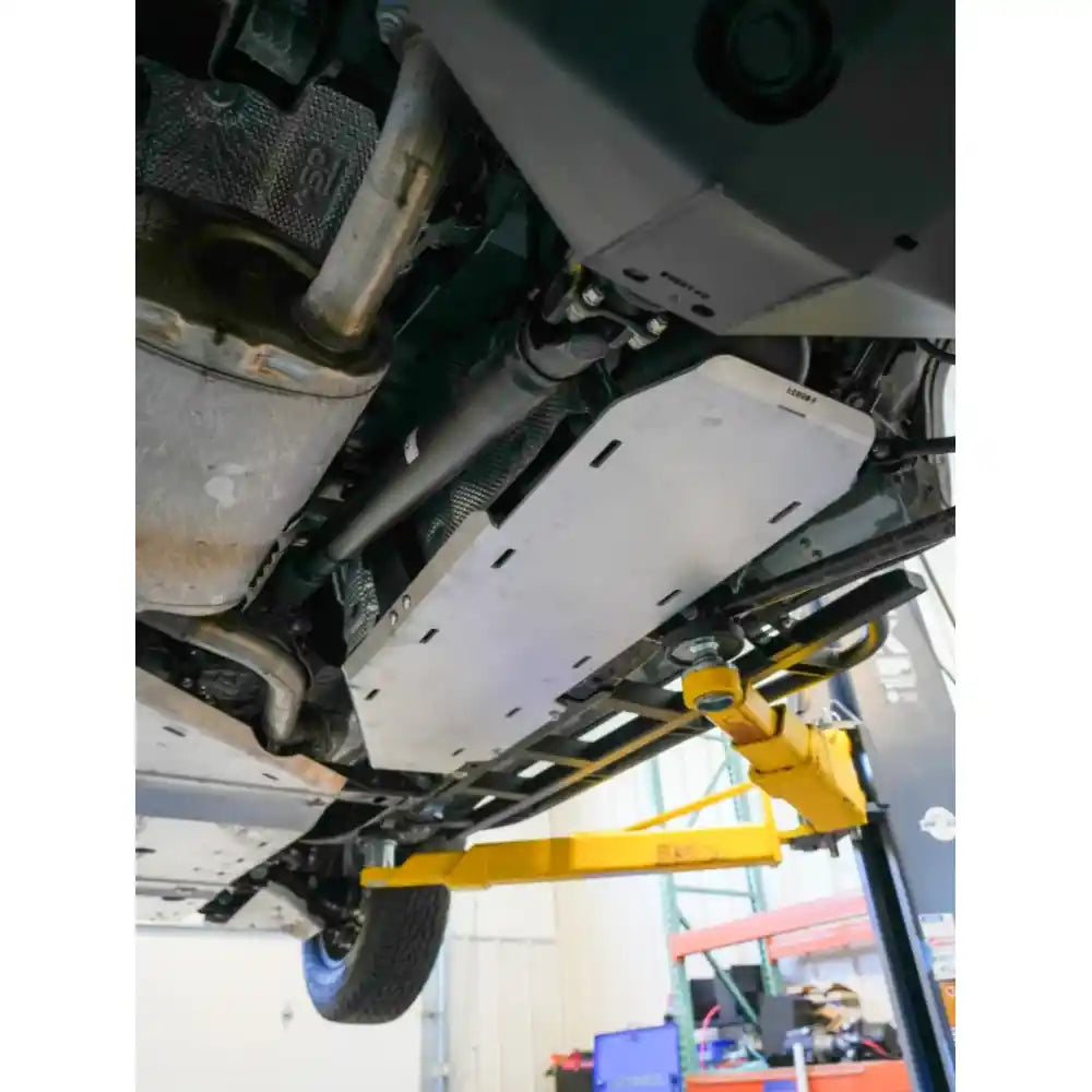 Land Cruiser fuel tank skid plate installed underneath