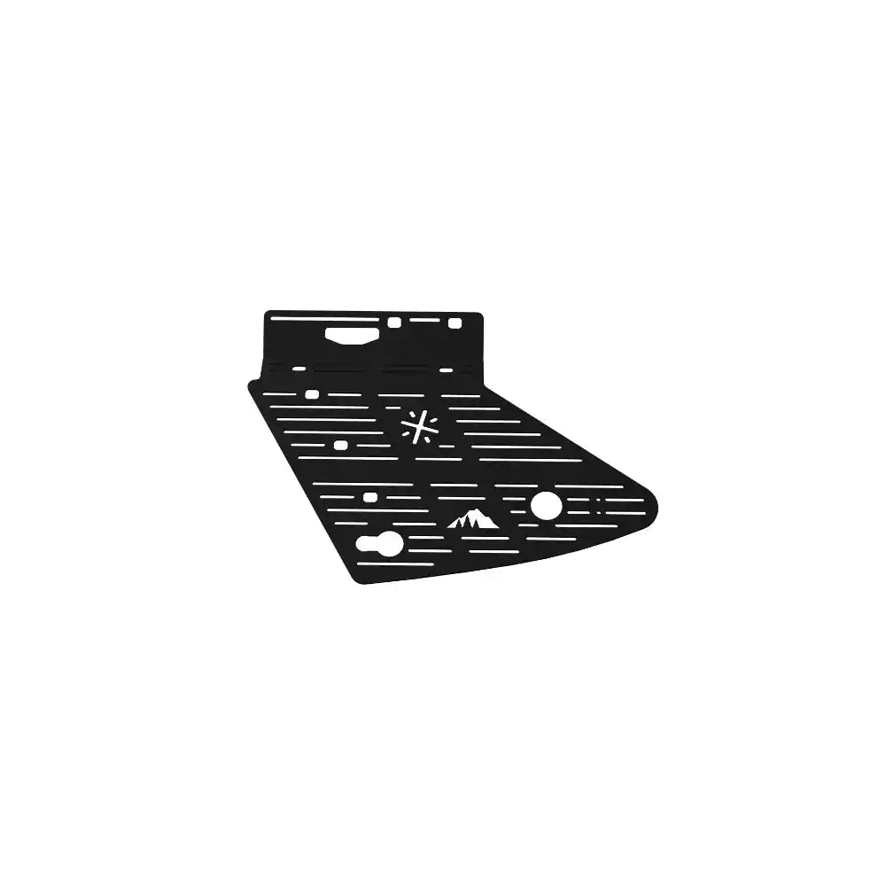 Laser-cut aluminum rear window panel mounting plate
