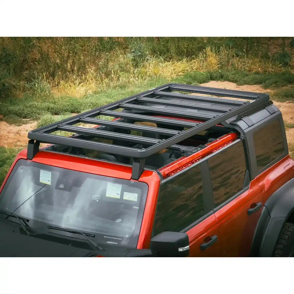 Leitner Designs ACS roof rack mounted on red Bronco 4 door