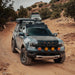 Lifestyle image of TrailRax roof rack mounted on 2024+ ford ranger on desert trail