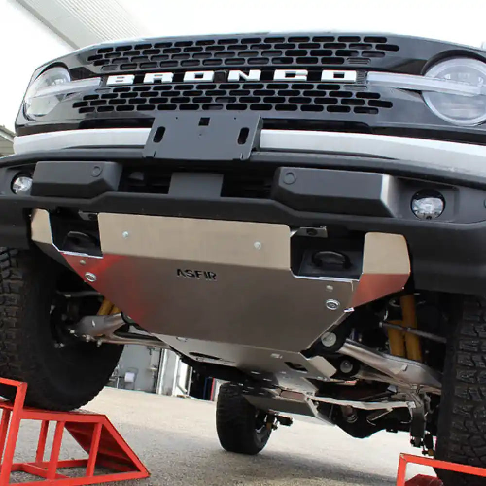 Lightweight aluminum Asfir 4x4 front skid plate for Ford Bronco