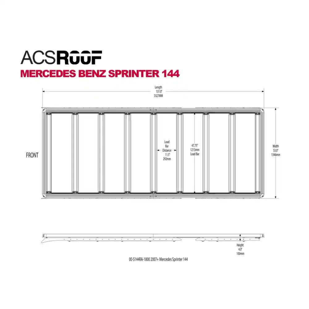 Leitner Designs ACS Roof Rack Core for Mercedes-Benz Sprinter 144 (2007+)