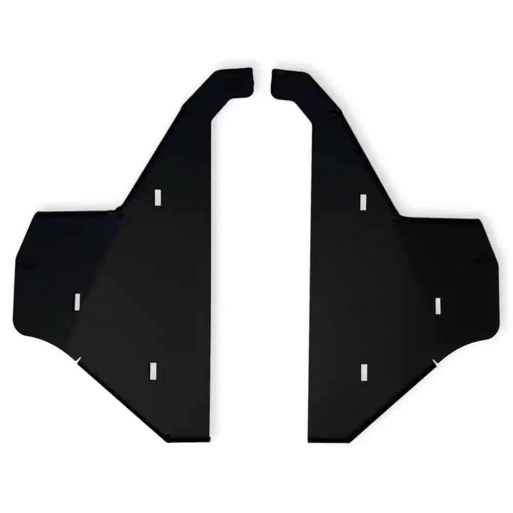 Matte black RCI A-arm skid plates shown standalone before installation
