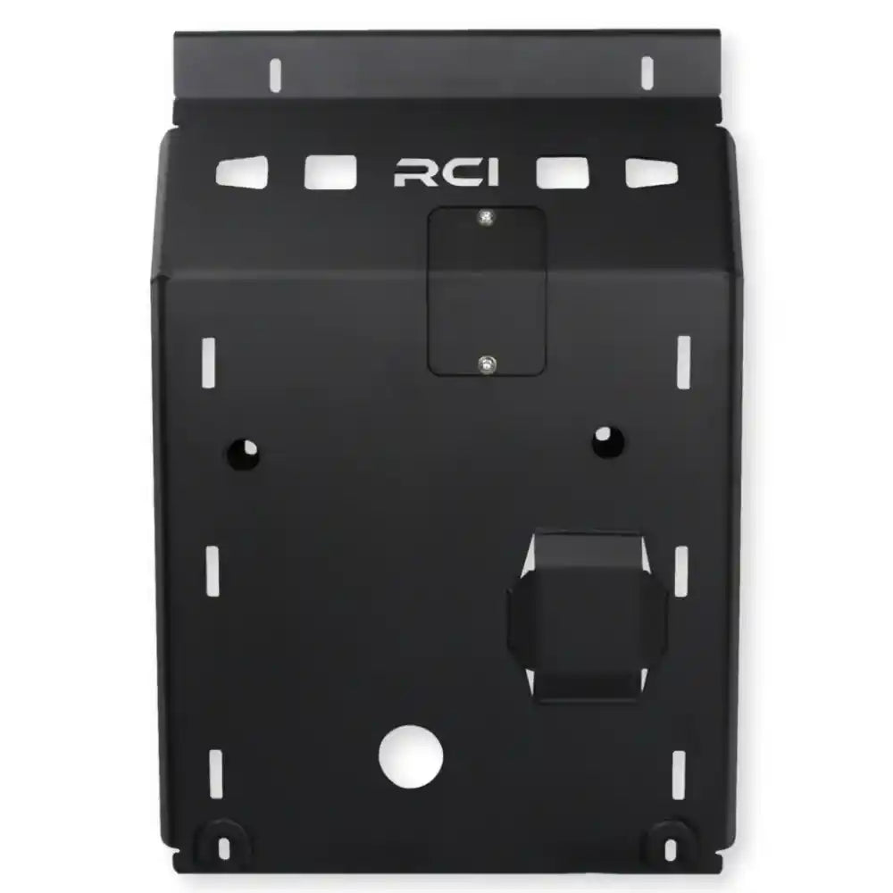 Matte black RCI engine skid plate isolated view