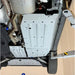 Midsection aluminum skid plates close-up